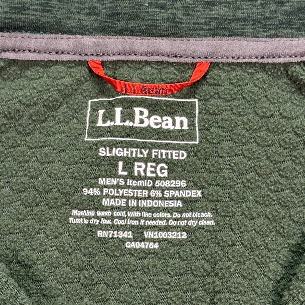 LL Bean Sweater‎ Men's Size Large Regular Adventure Grid Fleece 1/4 Zip Outdoors - Picture 5 of 8